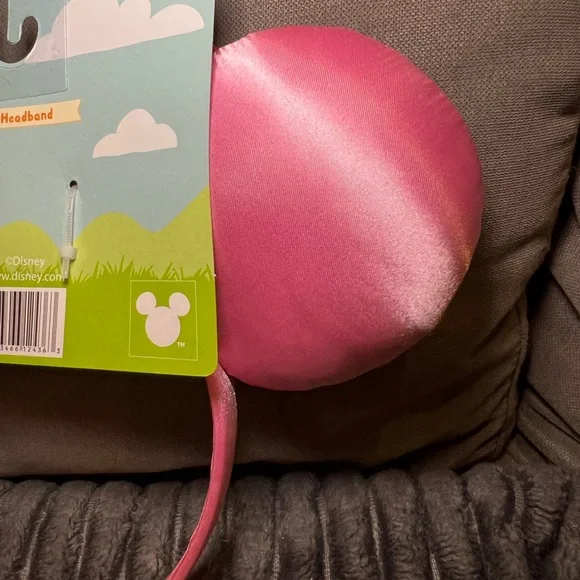 Disney Pink Embroidered Minnie Ears Headband Spring Easter Bow Flower - Picture 4 of 4